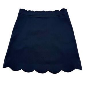 J. McLaughlin Women’s Cameron Scallop Hem Skirt Vista Navy Blue Size 14 Stretchy